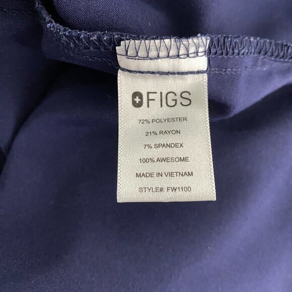 Figs Casma Three Pocket Scrub Top‎ Navy Blue Short Sleeve V-Neck Women's Small - Picture 7 of 10